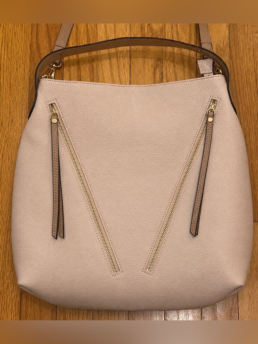 Giorgia Milani Italian Leather Blush Hobo Shoulder Crossbody Bag Made in Italy